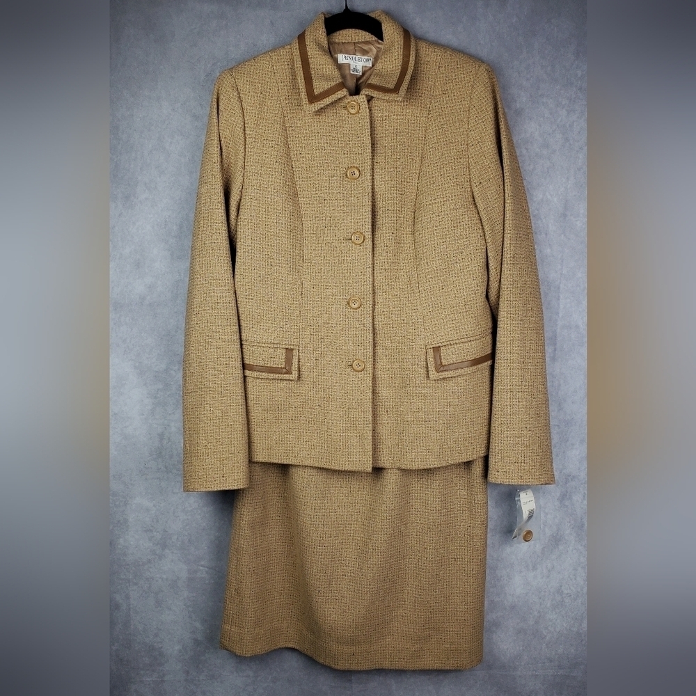 Pendleton brown "Put it in Neutral" skirt suit set Women's 6 jacket Size 8 $433